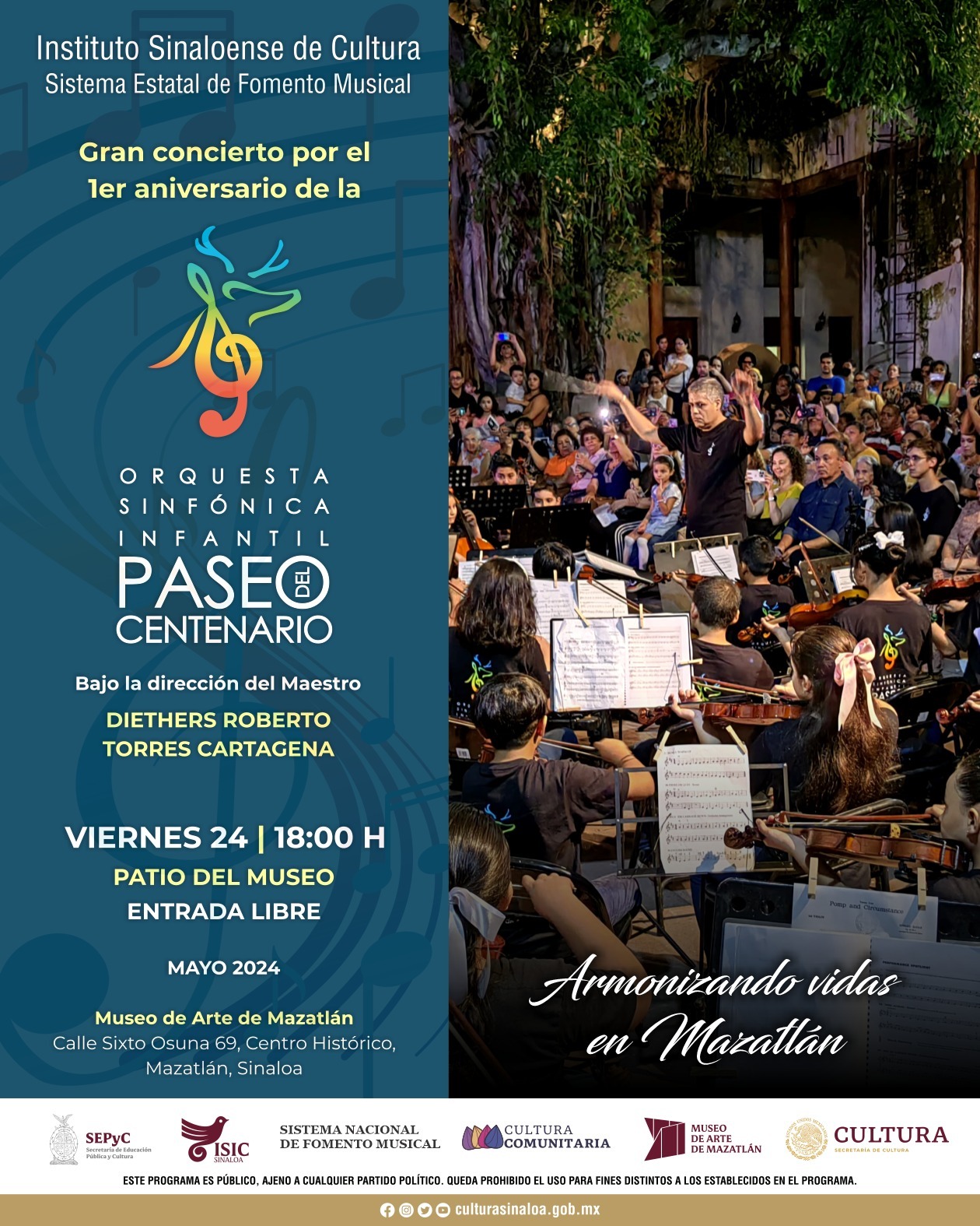 Habrá concierto gratuito de la Orquesta Sinfónica Infantil Paseo del Centenario